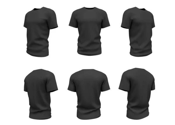 Zwart Shirt Template Geïsoleerd Witte Achtergrond — Stockfoto