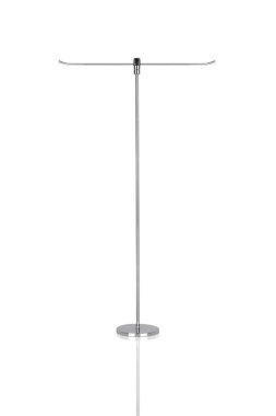 Beyaz arkaplanda boş bir bayrak direği, tasarım için uygun, model