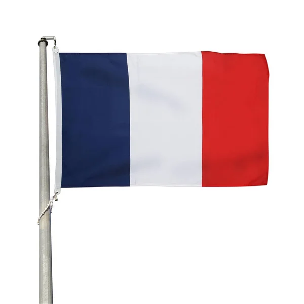 Frankrike Flagga Vit Bakgrund — Stockfoto