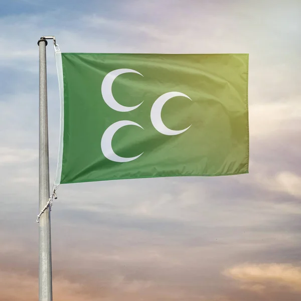 Osmanische Flagge Himmel — Stockfoto