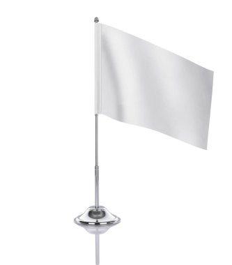 Beyaz arkaplanda boş masa bayrağı, tasarım için uygun, model