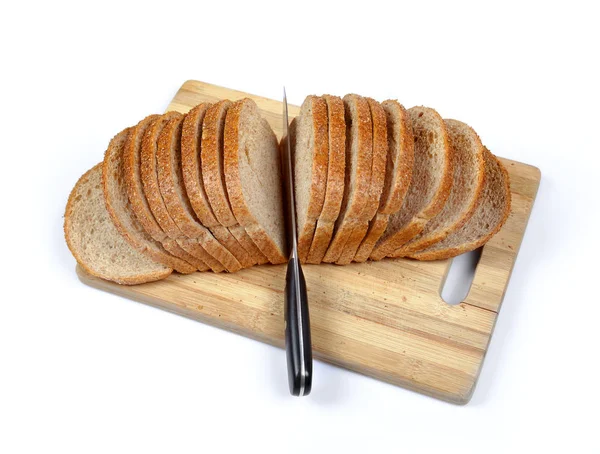 Well Sliced Loaf Bread Cutting Board — Stock Photo, Image