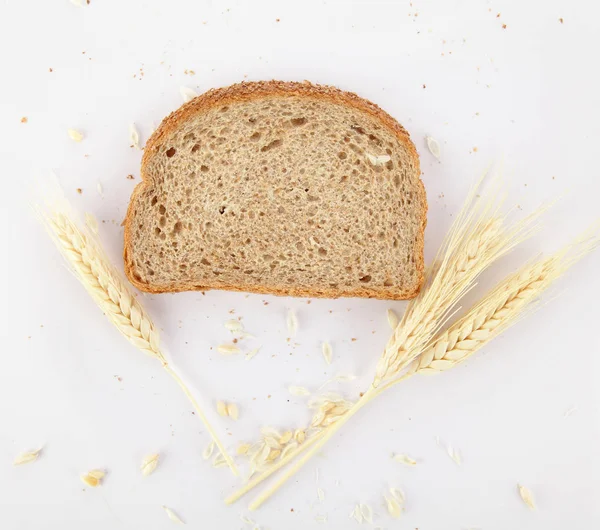 Barley Grains Ear Piece Bread — Stock Photo, Image