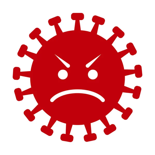 stock vector pathogen respiratory coronavirus. anti-virus, single virus image. Angry corona virus face.