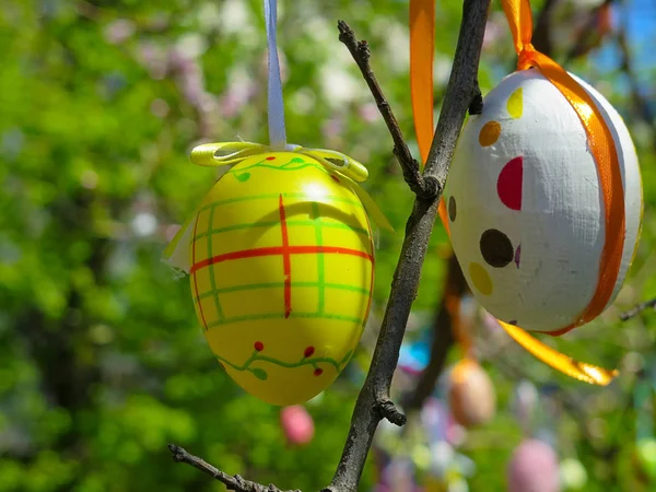 Árbol Decorativo Decorado Con Huevos Pascua Decorados Tadic Nacional Festival —  Fotos de Stock