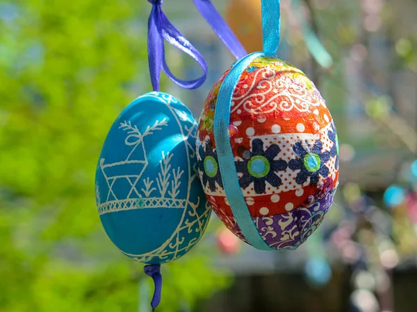Árbol Decorativo Decorado Con Huevos Pascua Decorados Tadic Nacional Festival —  Fotos de Stock