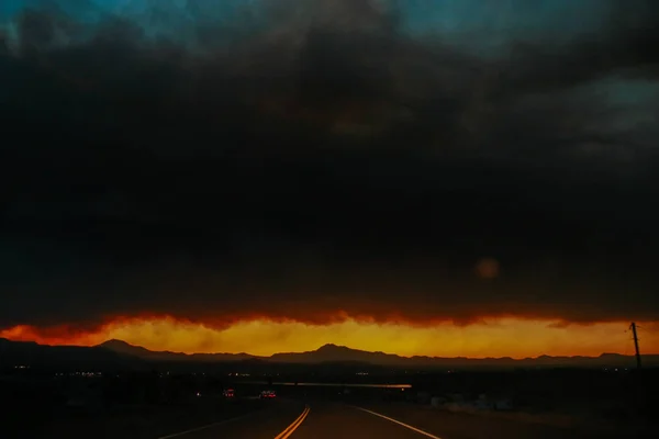 Road Trip during wildfires on the horizon in Arizona. Climate ch