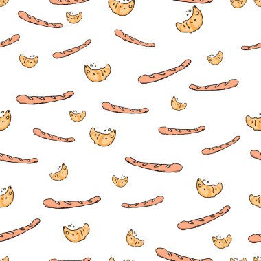 tatlı ekmek deseni ve kesilmiş nesne kümesi