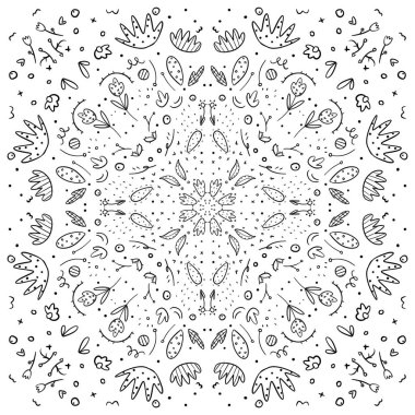 Dekoratif siyah beyaz güzel mega mandala.