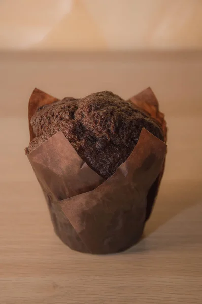 Muffins Chocolat Sur Fond Table — Photo