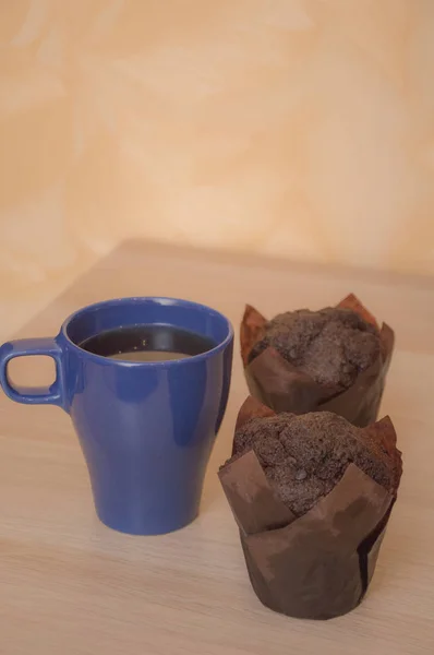 Tasse Café Muffin Chocolat — Photo