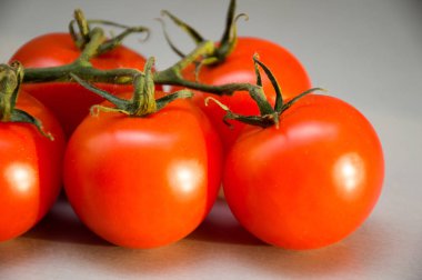 Siyah arkaplanda taze domatesler