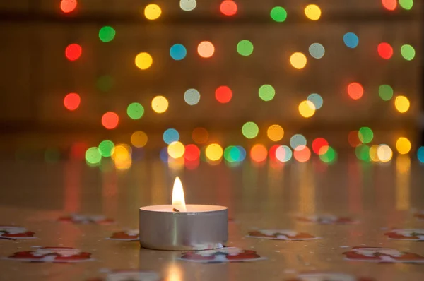 Christmas Candles Decorations Bokeh Background — Stock Photo, Image