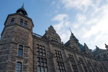 Stockholm 'deki eski şehir saat kulesi