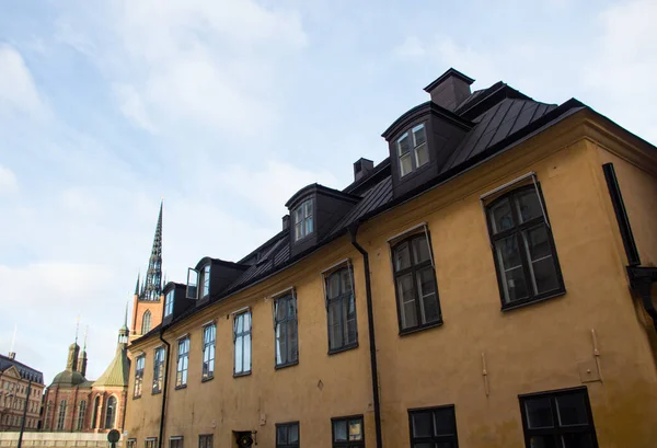 Gekleurde Huizen Oude Europese Stad — Stockfoto