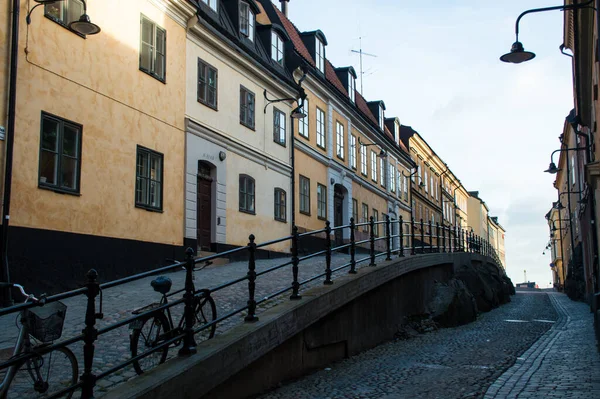 Gekleurde Huizen Oude Europese Stad — Stockfoto