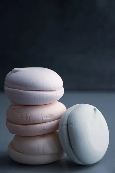 Barevný Marshmallow Bílém Pozadí — Stock fotografie