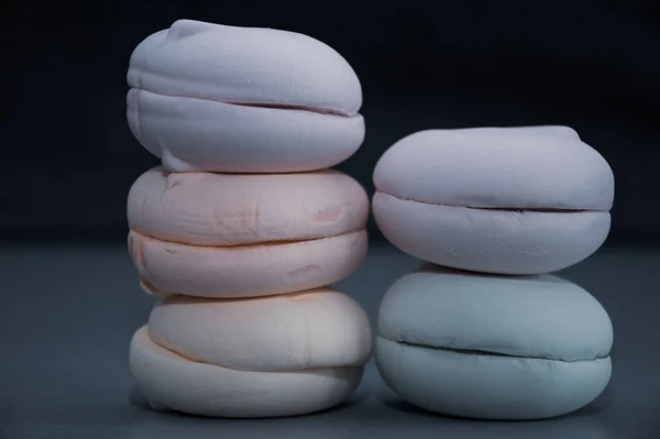 Färgglada Marshmallow Vit Bakgrund — Stockfoto