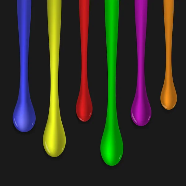 Gotas de tinta coloridas — Vetor de Stock