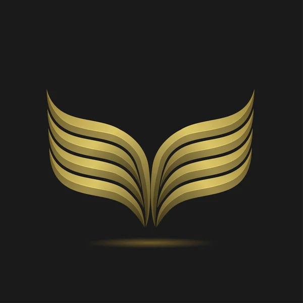 Emblema alas de oro — Vector de stock