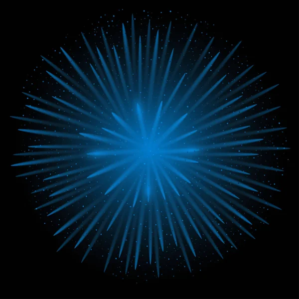 蓝色的现实烟花 — 图库矢量图片