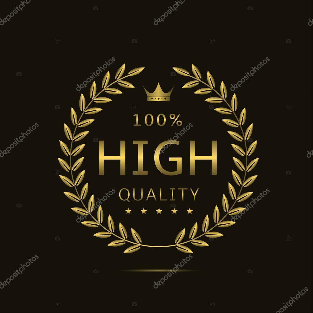 High quality label. Laurel wreath label, royal luxury business award