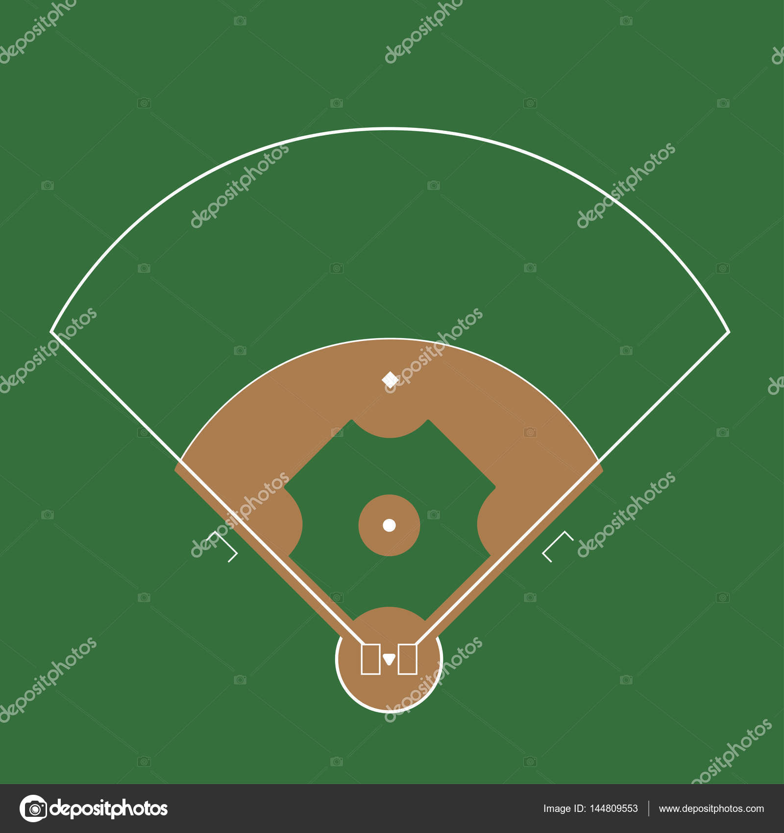 Baseball field illustration Stock Illustration by ©mishabokovan 144809553