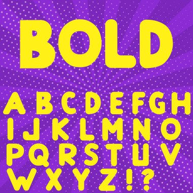 Kalın el çekilmiş alfabesi