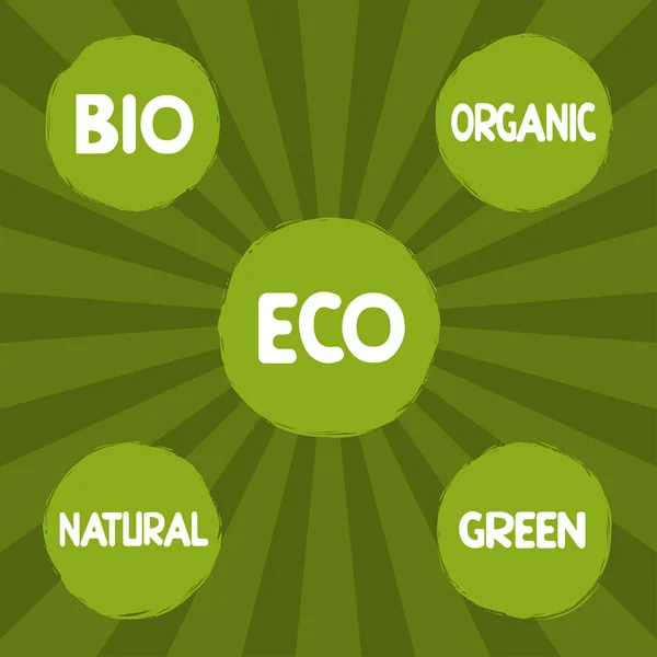 Conjunto de rótulo ecológico — Vetor de Stock