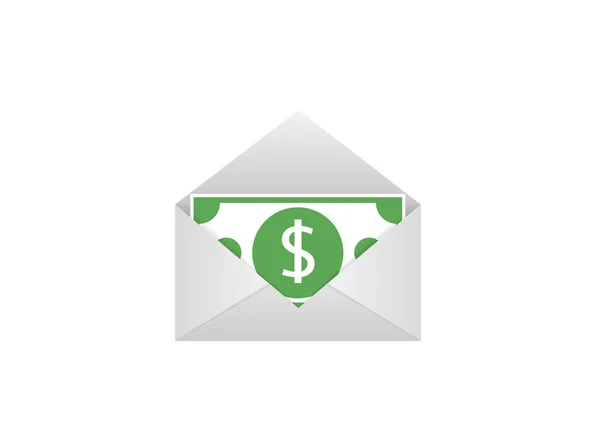 Dollar bill in envelope — Stock Vector