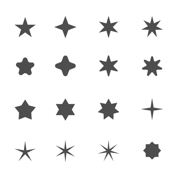 Ícones em forma de estrela —  Vetores de Stock