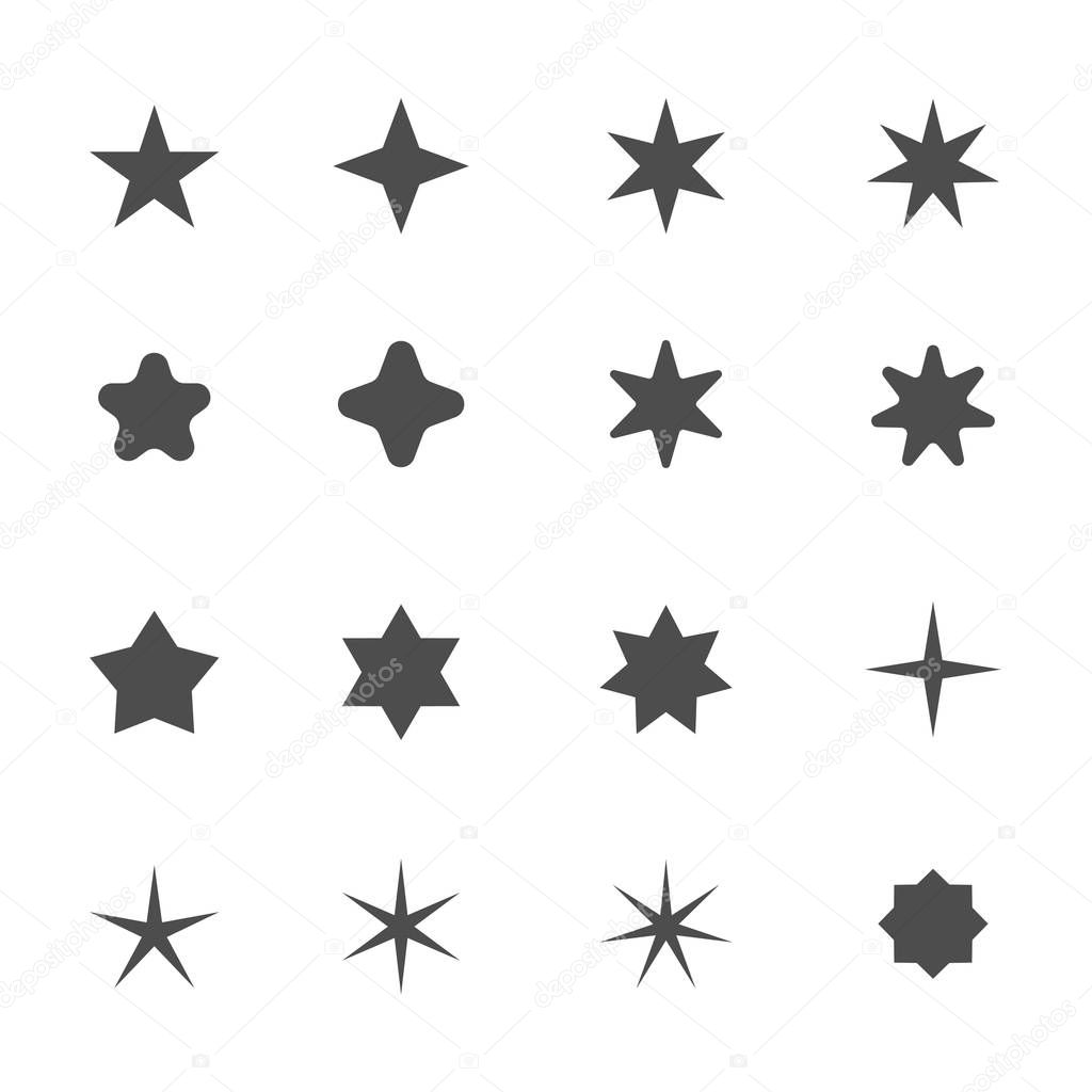 Simple Star shape logo icons template on the white background