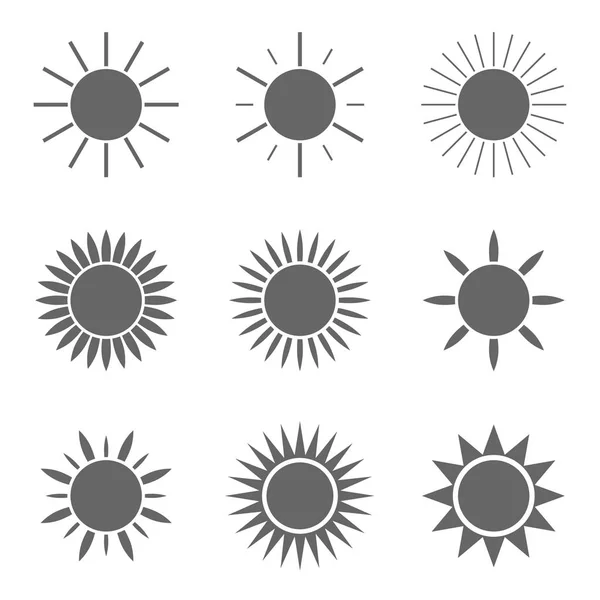 Set di icone del sole — Vettoriale Stock
