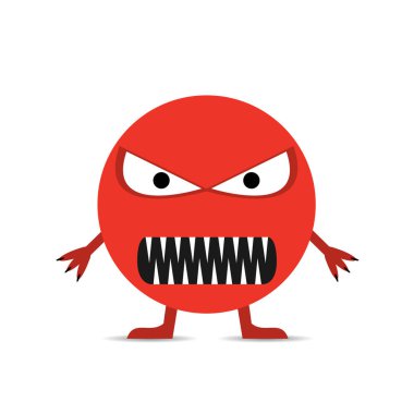 Kırmızı kızgın gülen yüz