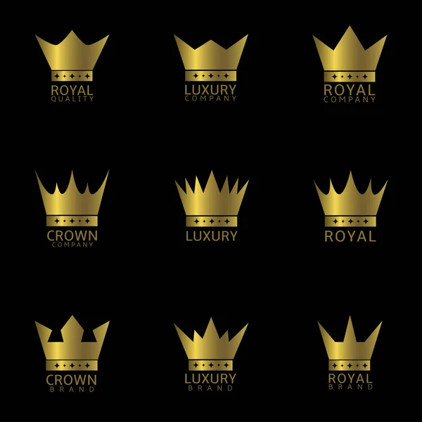 Etiqueta corona dorada — Vector de stock
