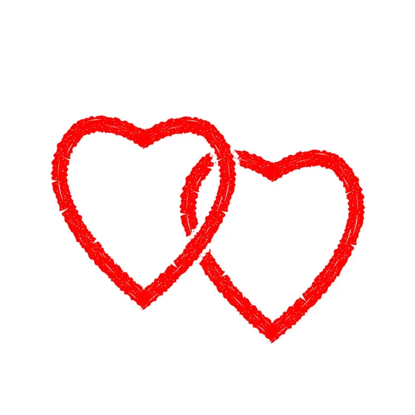 Coeur rouge grunge — Image vectorielle