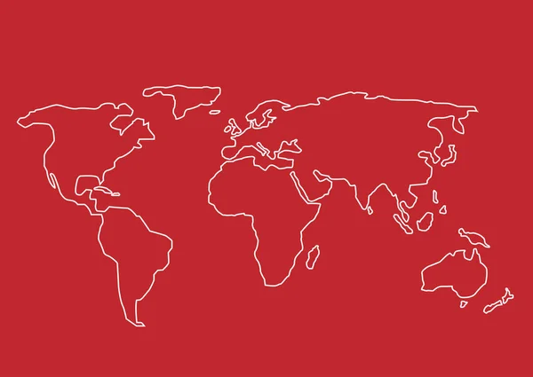Carte du monde dessinée à la main — Image vectorielle