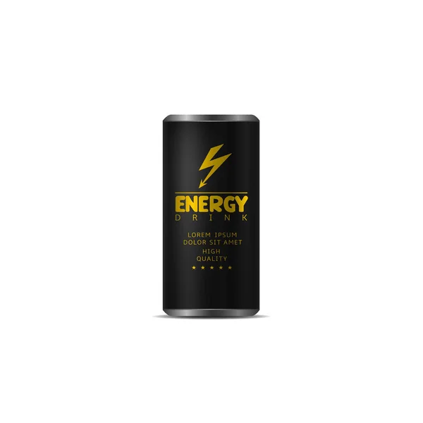 Bebida de energía lata de aluminio — Vector de stock