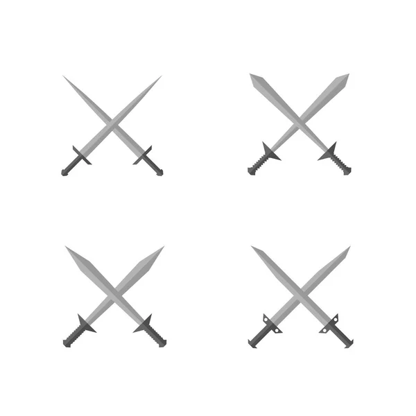 Срібний набір меч — стоковий вектор