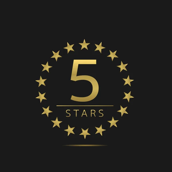 5 つ星ラベル — ストックベクタ