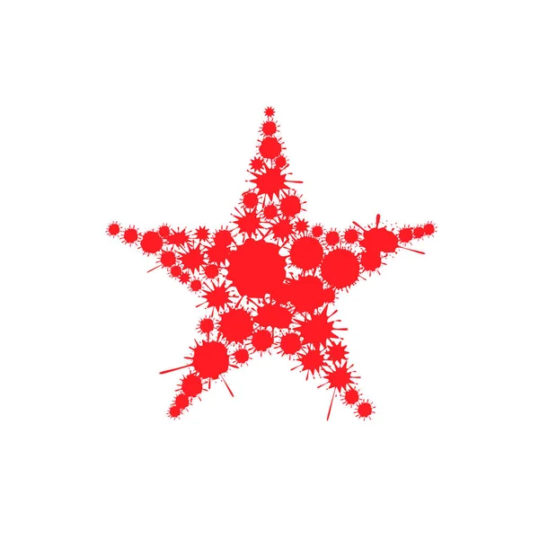 Kırmızı kan sıçrama yıldız — Stok Vektör