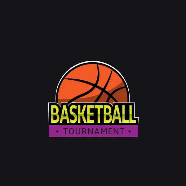 Modello logo torneo di basket — Vettoriale Stock