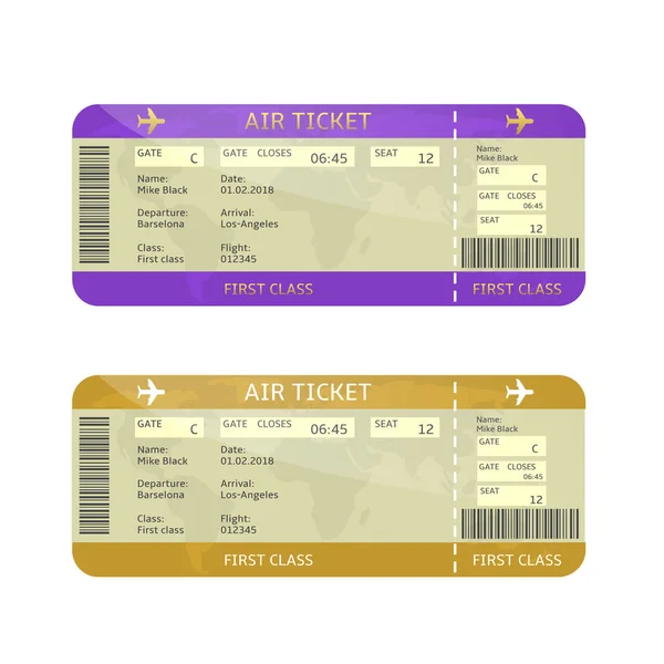 Airline boarding pass tickets — Stock Vector