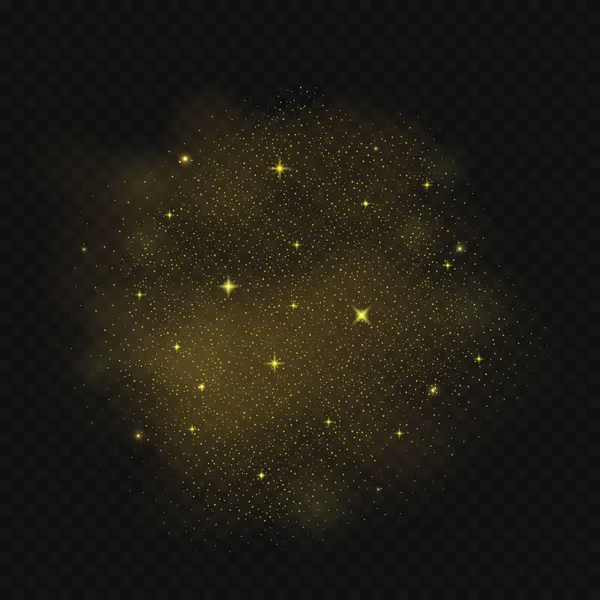 Nuage de poussière de paillettes dorées — Image vectorielle