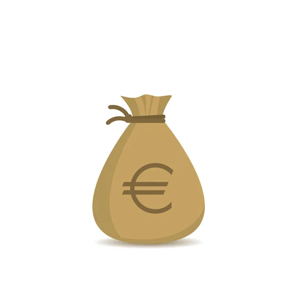 Sac d'argent avec signe euro — Image vectorielle