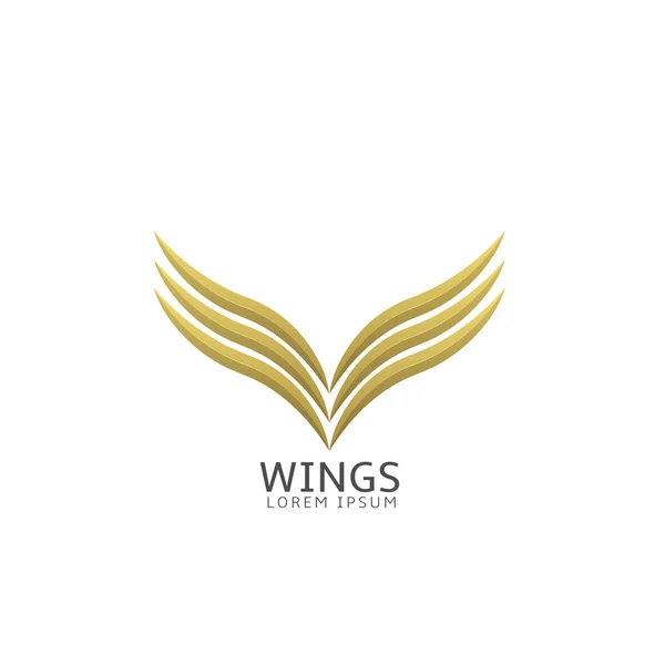 Gouden vleugels label — Stockvector