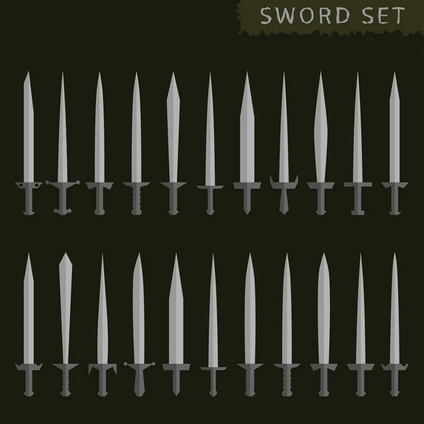 Silver Sword set — Stock Vector