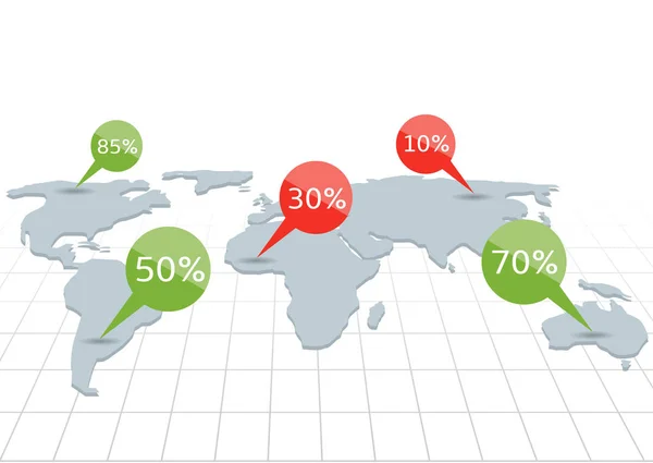Wereldkaart infographic — Stockvector