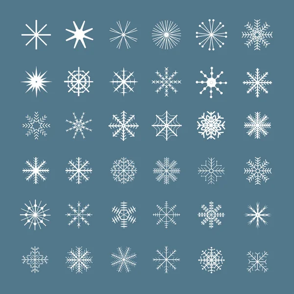 Weihnachten Schneeflockenset — Stockvektor