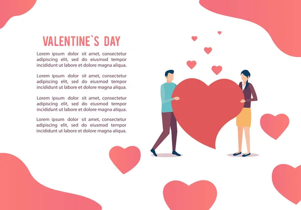 Aftelkalender voor Valentijnsdag. — Stockvector